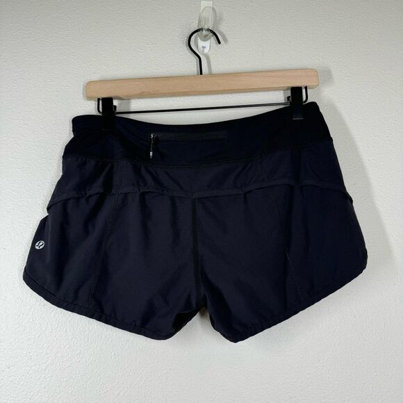 Lululemon Run Speed Up Shorts Solid Black Athletic Workout Gym Size 6 - Picture 4 of 6